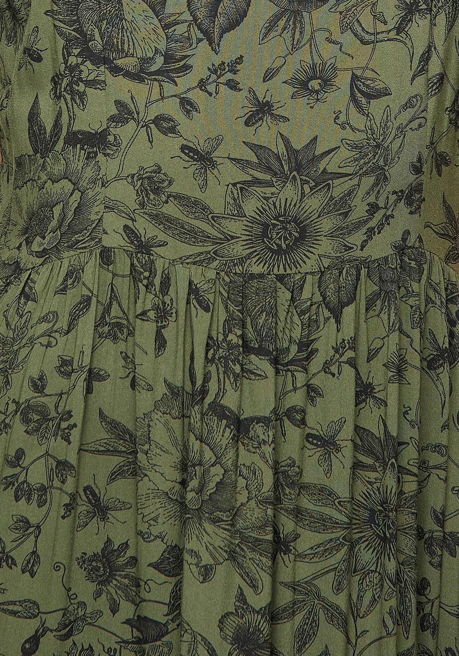 Flow Line Warm Touch Meadowflowers Floral Print Tiered Midaxi Cami Dress