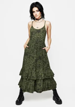 Meadowflowers Floral Print Tiered Midaxi Cami Dress Neutral Finish