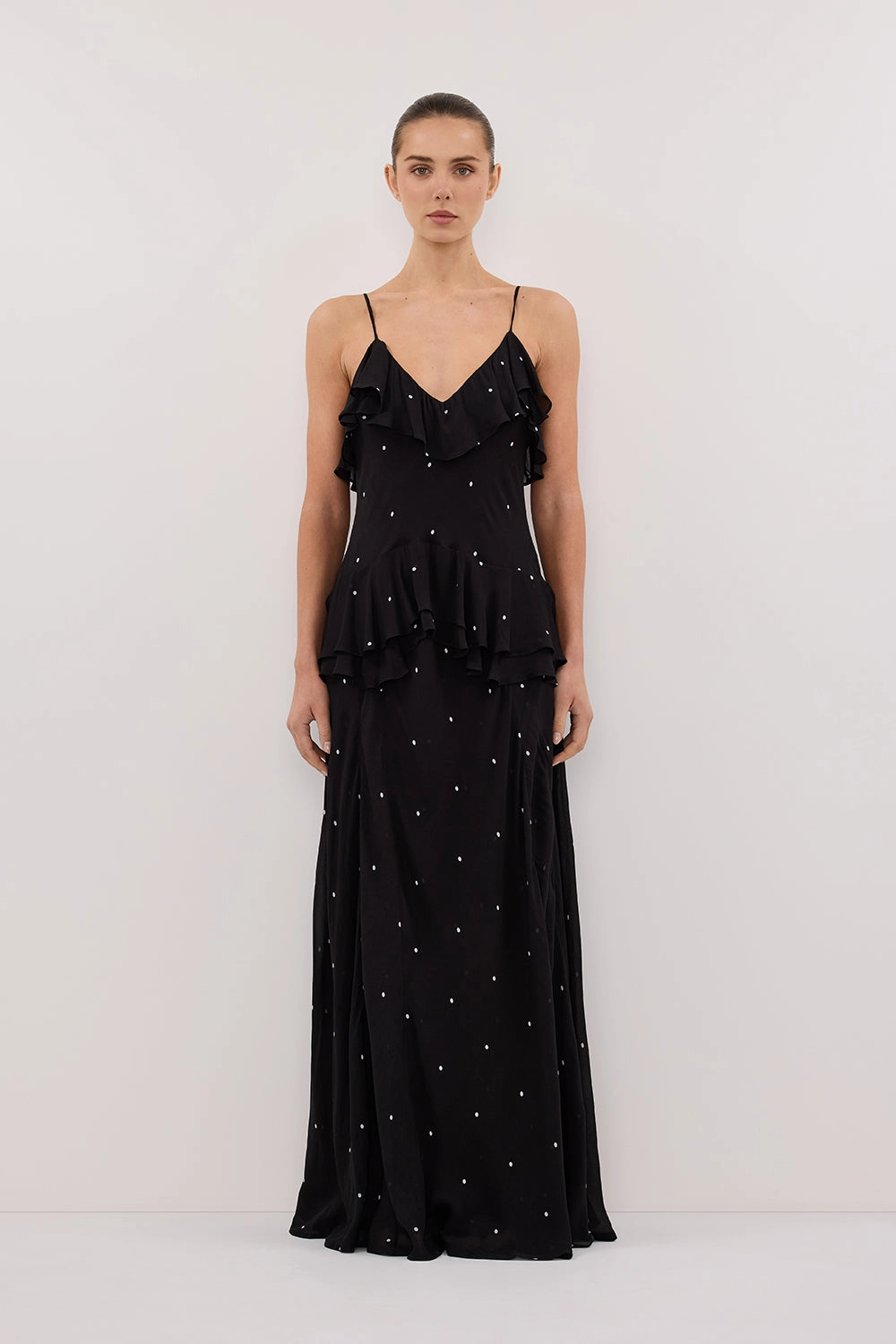 MELROSE BLACK SPOT MAXI DRESS Light Appeal