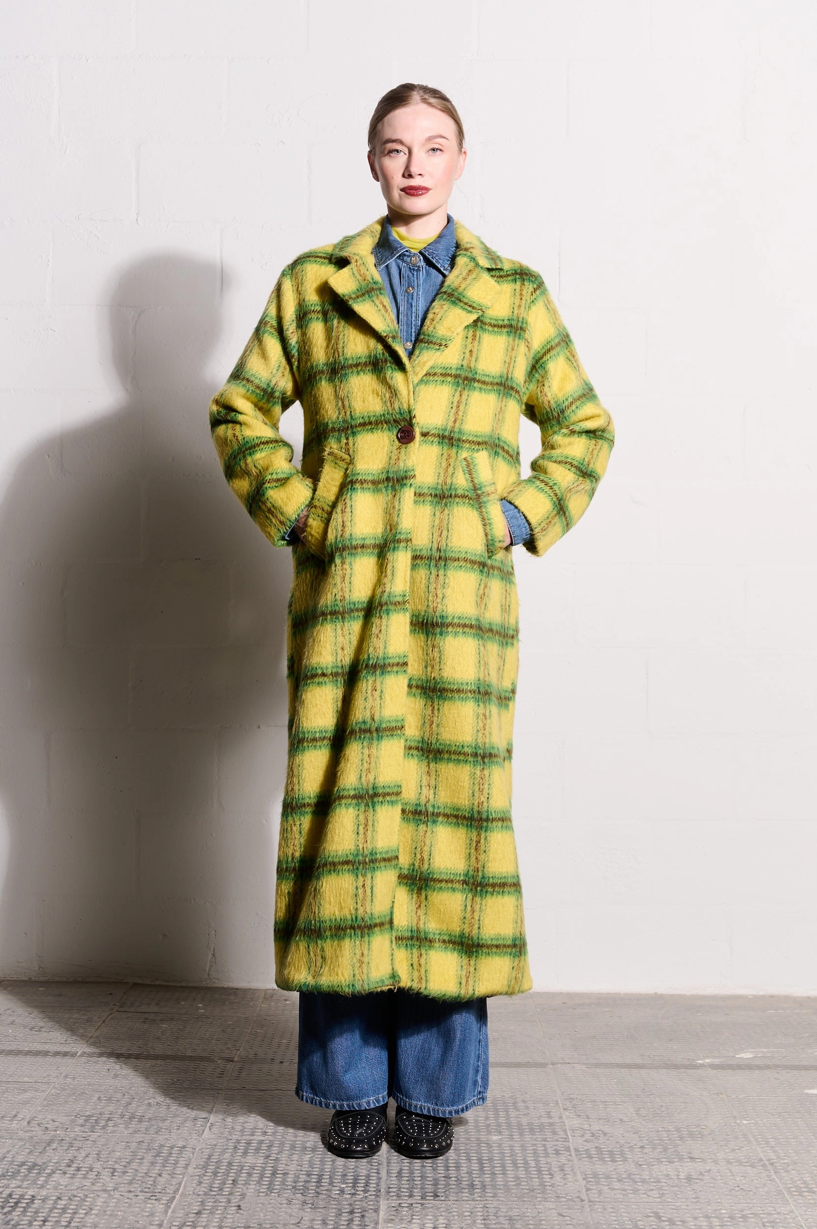 Melton Coat in Acid Check RubberizedTrim