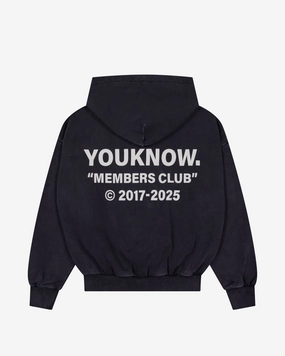 Buffalo like Members Club Hoodie | Washed Black