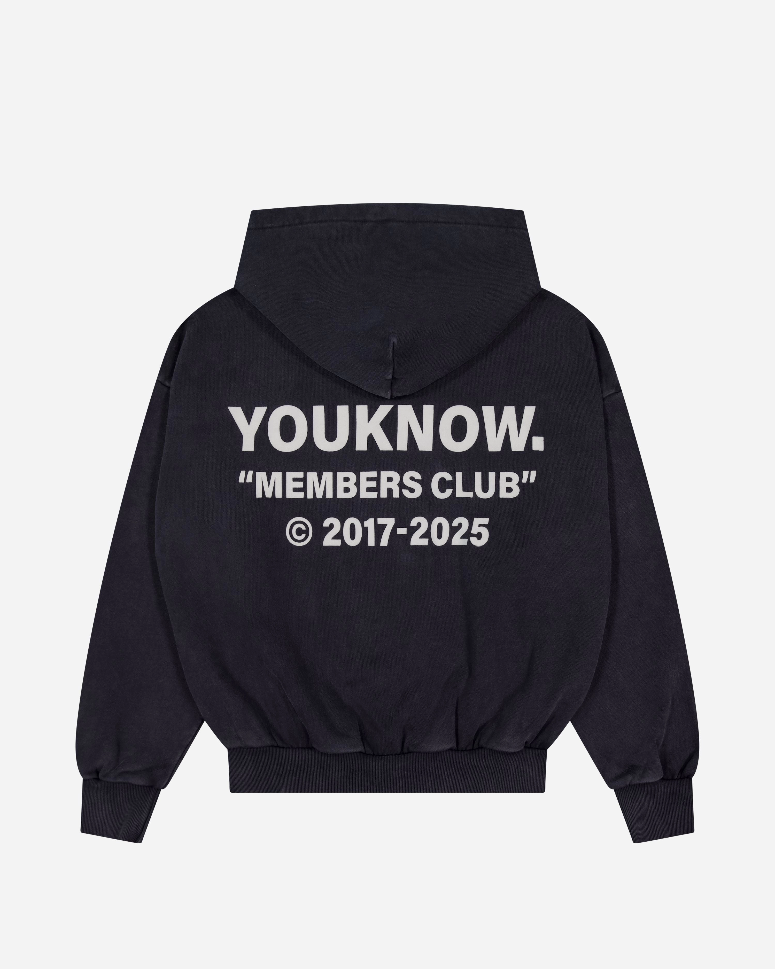 Members Club Hoodie | Washed Black City Edge