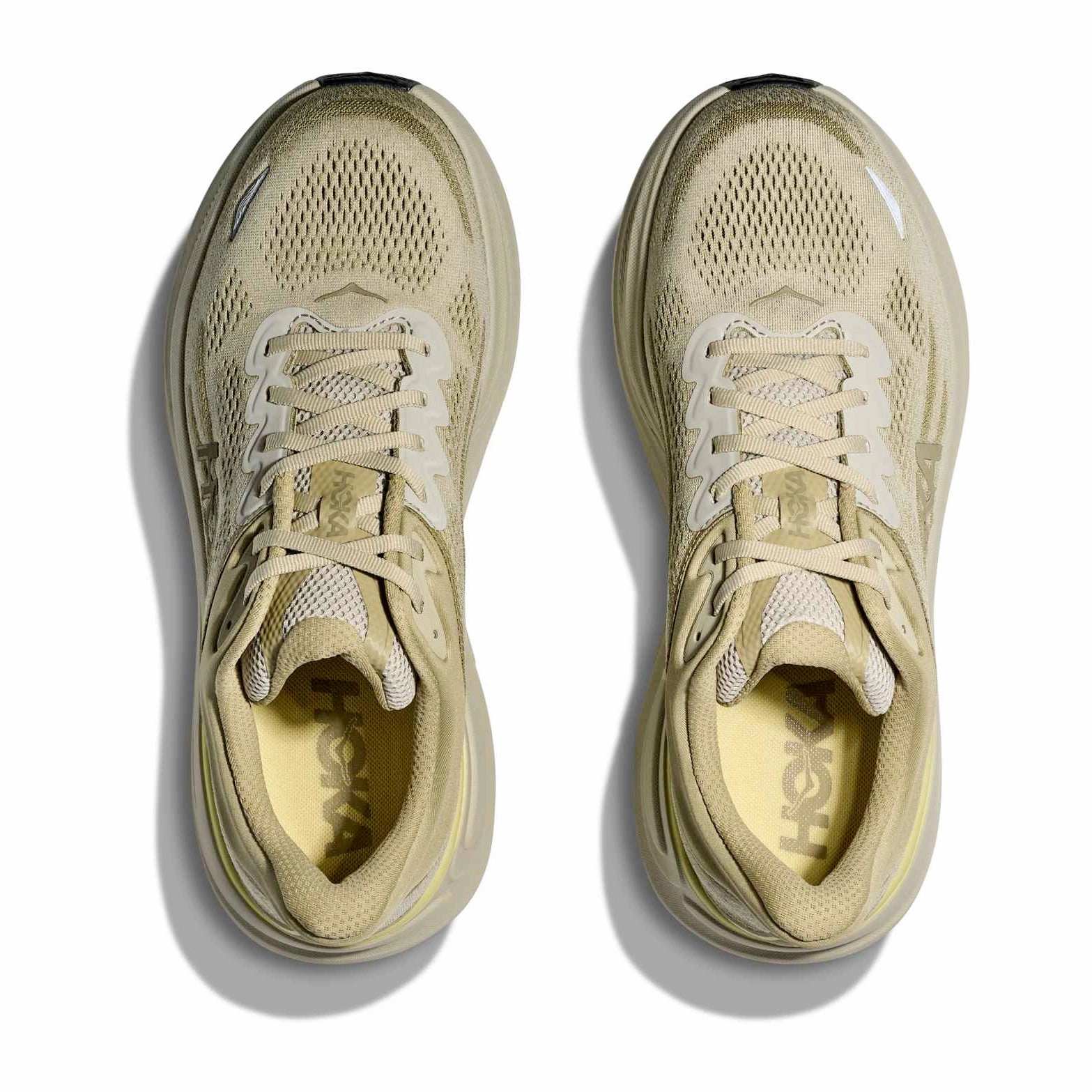 Men's Bondi 9 Running Shoes Grassland / Oyster Mushroom Arch Support Technology Autumn running style