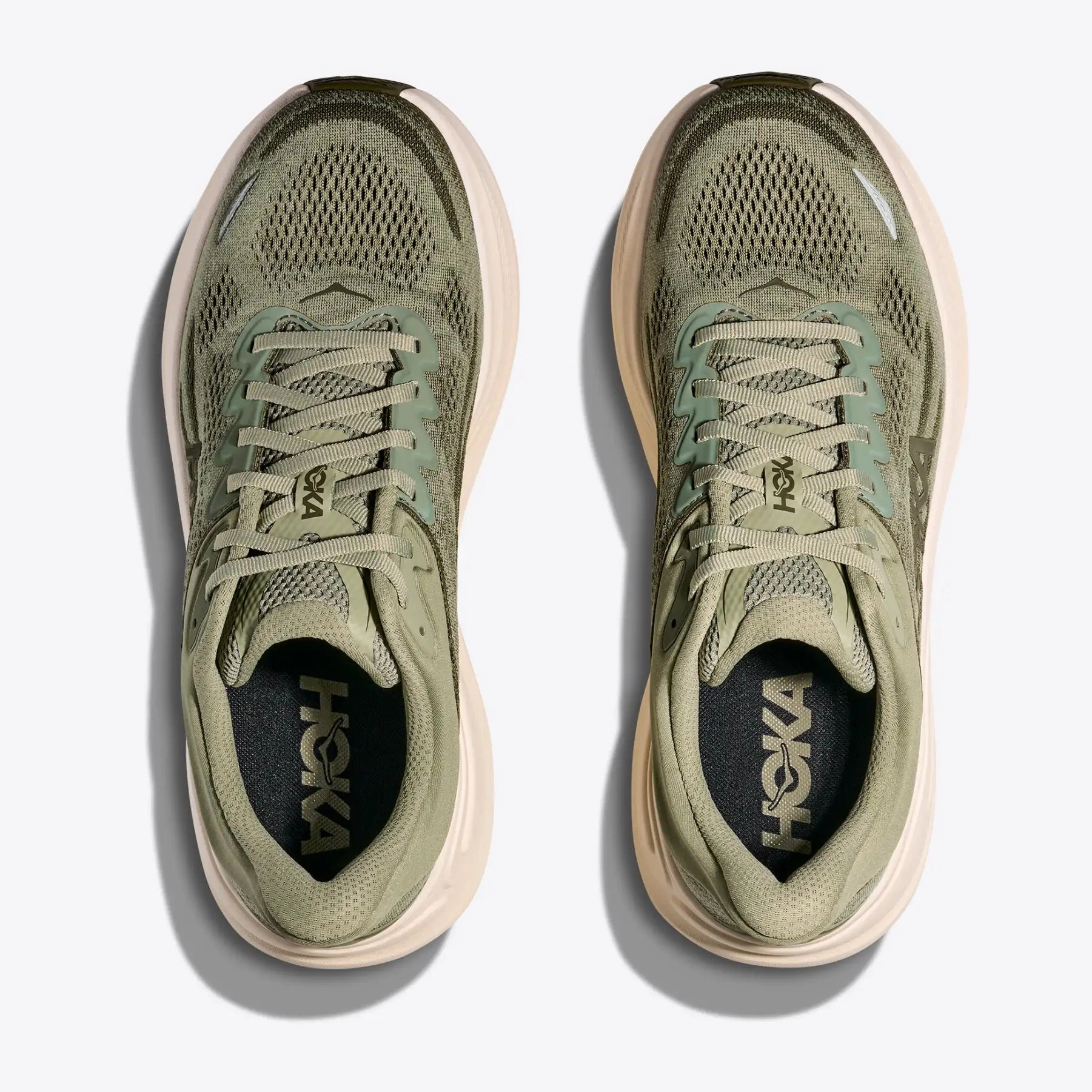 elderly shoes Padded Tongue Design Men's Bondi 9 Running Shoes Sea Moss / Eucalyptus