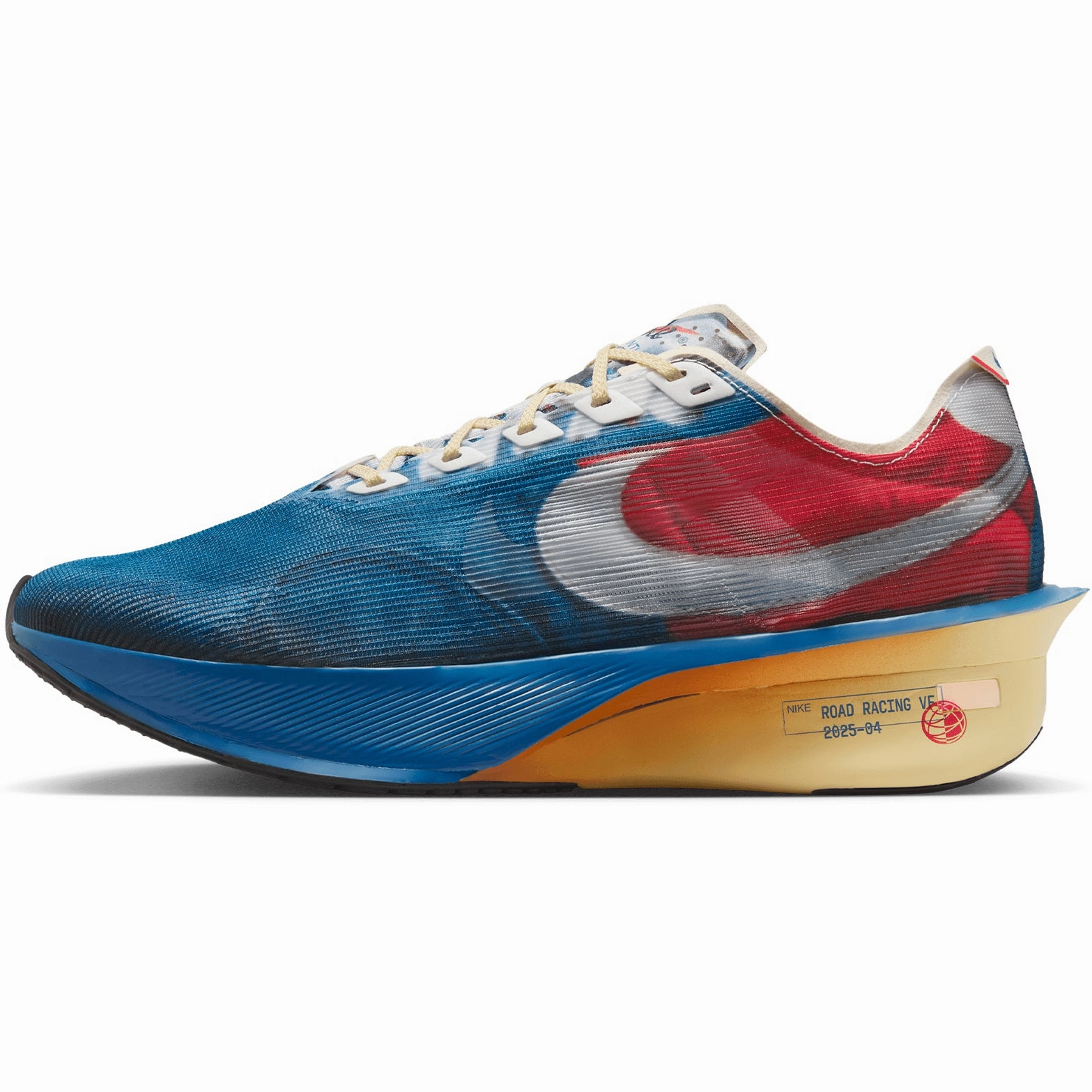 Relay race Precision Stitching Techniques Men's Vaporfly 4 Running Shoes Multi-Colour / Mountain Blue / Fire Red / Clear