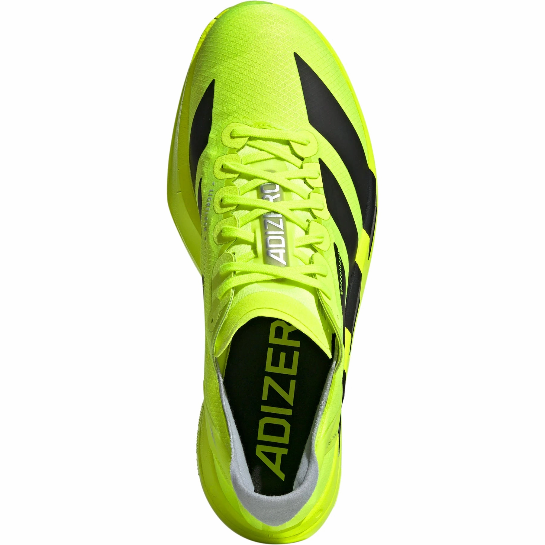 Footbeds With Airflow performance equipment Mens's Adizero Adios Pro 4 Running Shoes Lucid Lemon / Core Black / Halo Silver