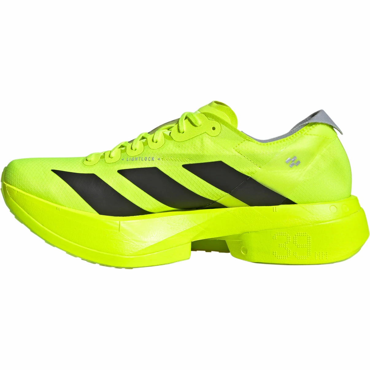 Laser Cut Panels Mens's Adizero Adios Pro 4 Running Shoes Lucid Lemon / Core Black / Halo Silver