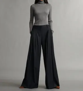 Trendy Comfort Perfect Knit Merino Wool Turtleneck In Medium Heather Grey