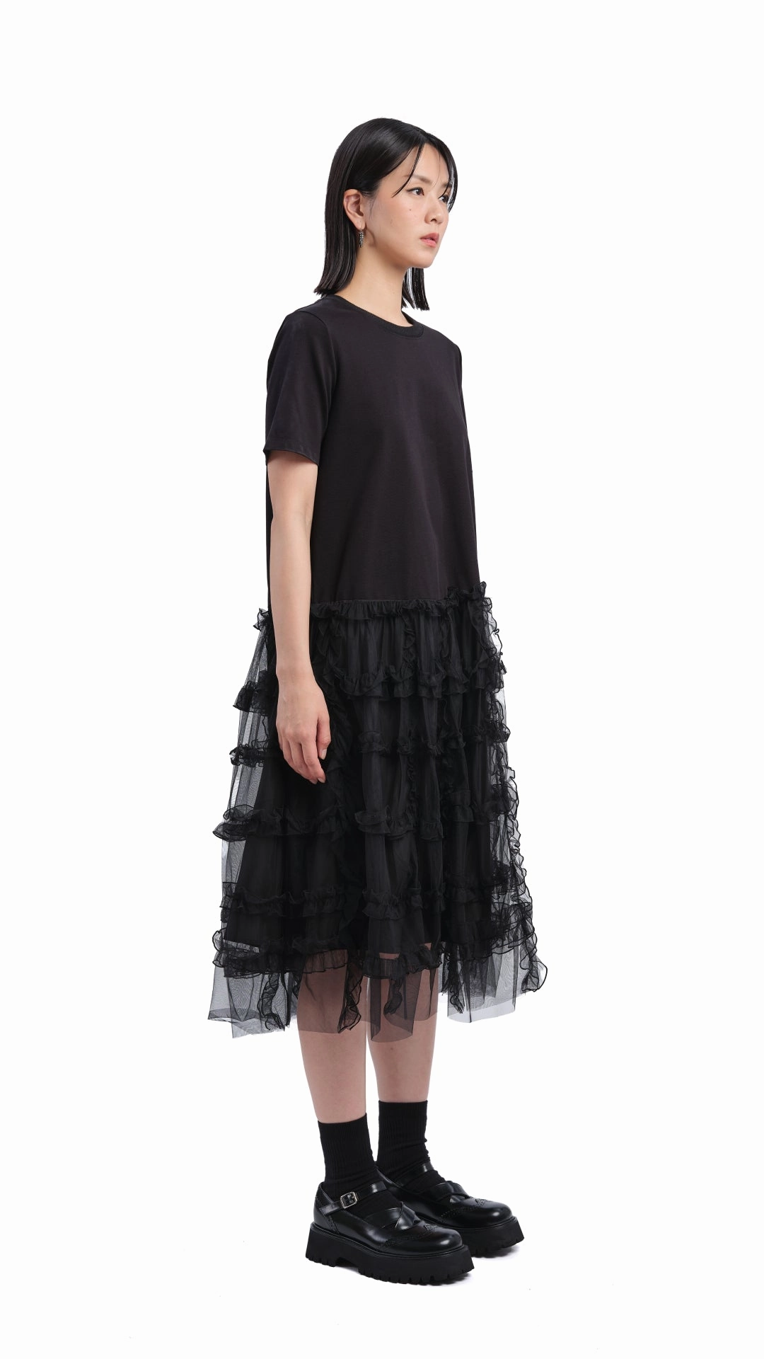 Mesh Layered Dress Event Safe Fashionable appearance