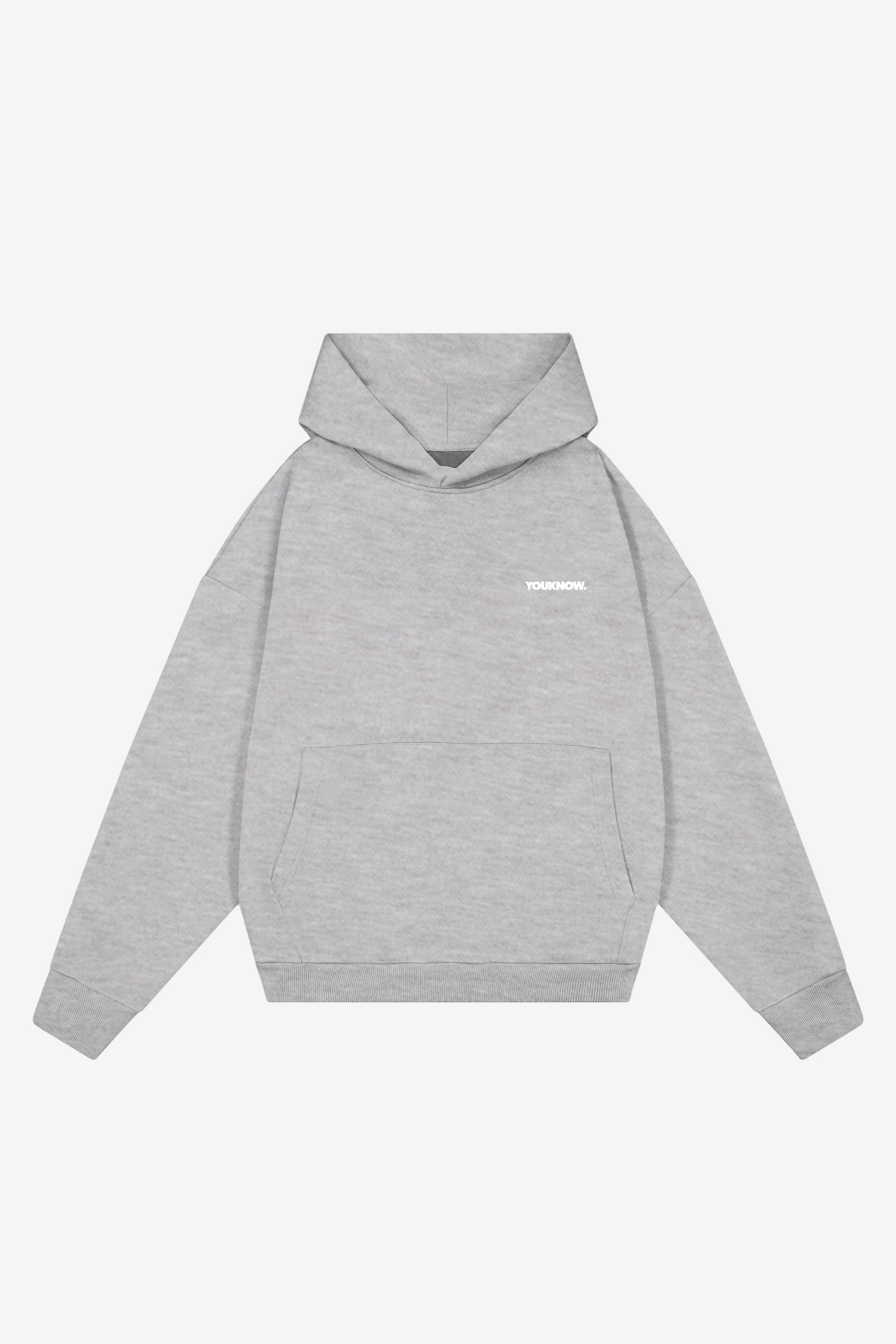 Core Box Hoodie | Heather Grey Ant like Tonal Logo Embroidery