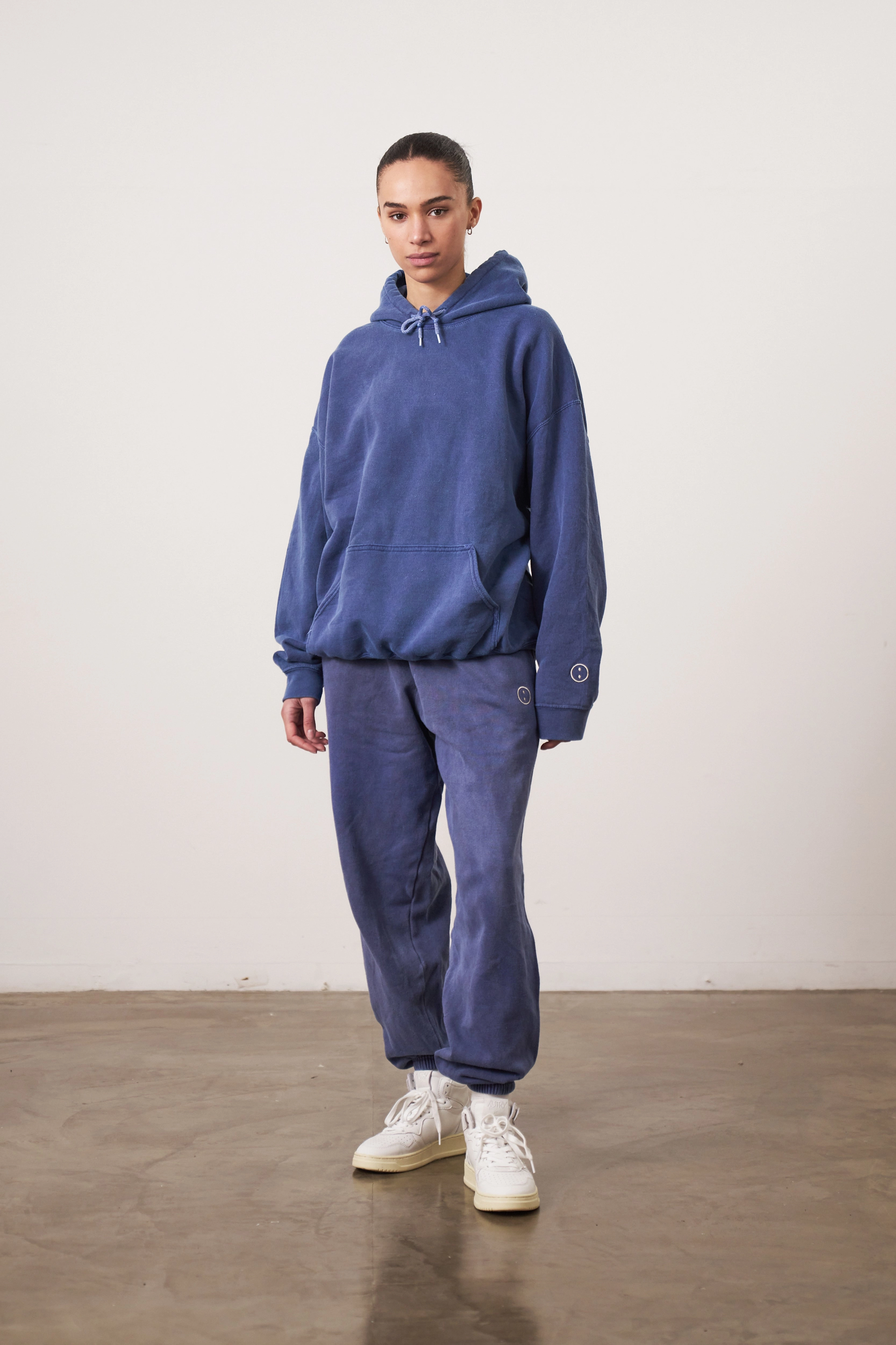 Shark like Rural style Essentials Vintage Washed Hoodie - Navy