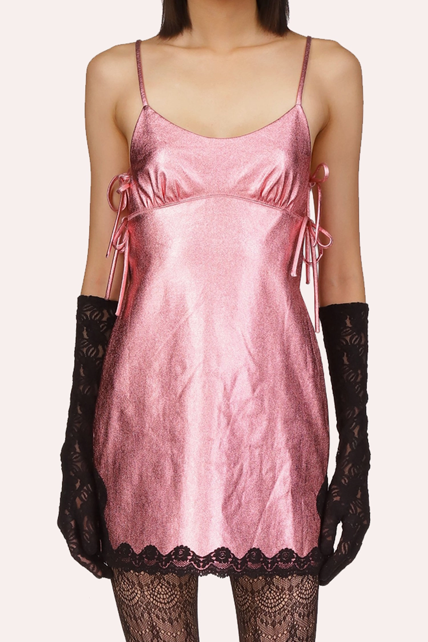 Classic Comfort Sleek Movement Metallic Faux Leather Mini Dress