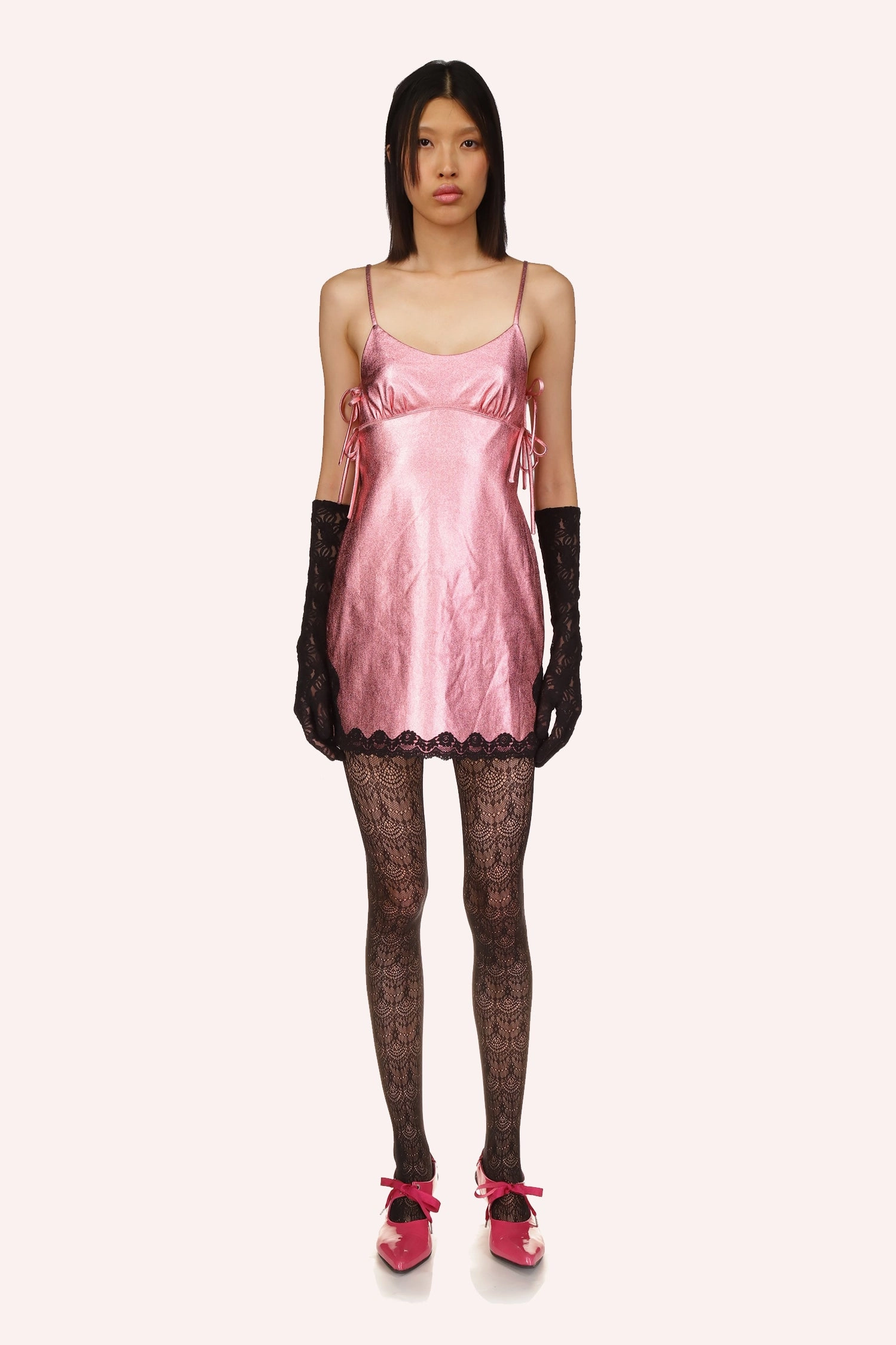 Metallic Faux Leather Mini Dress Modern Touch