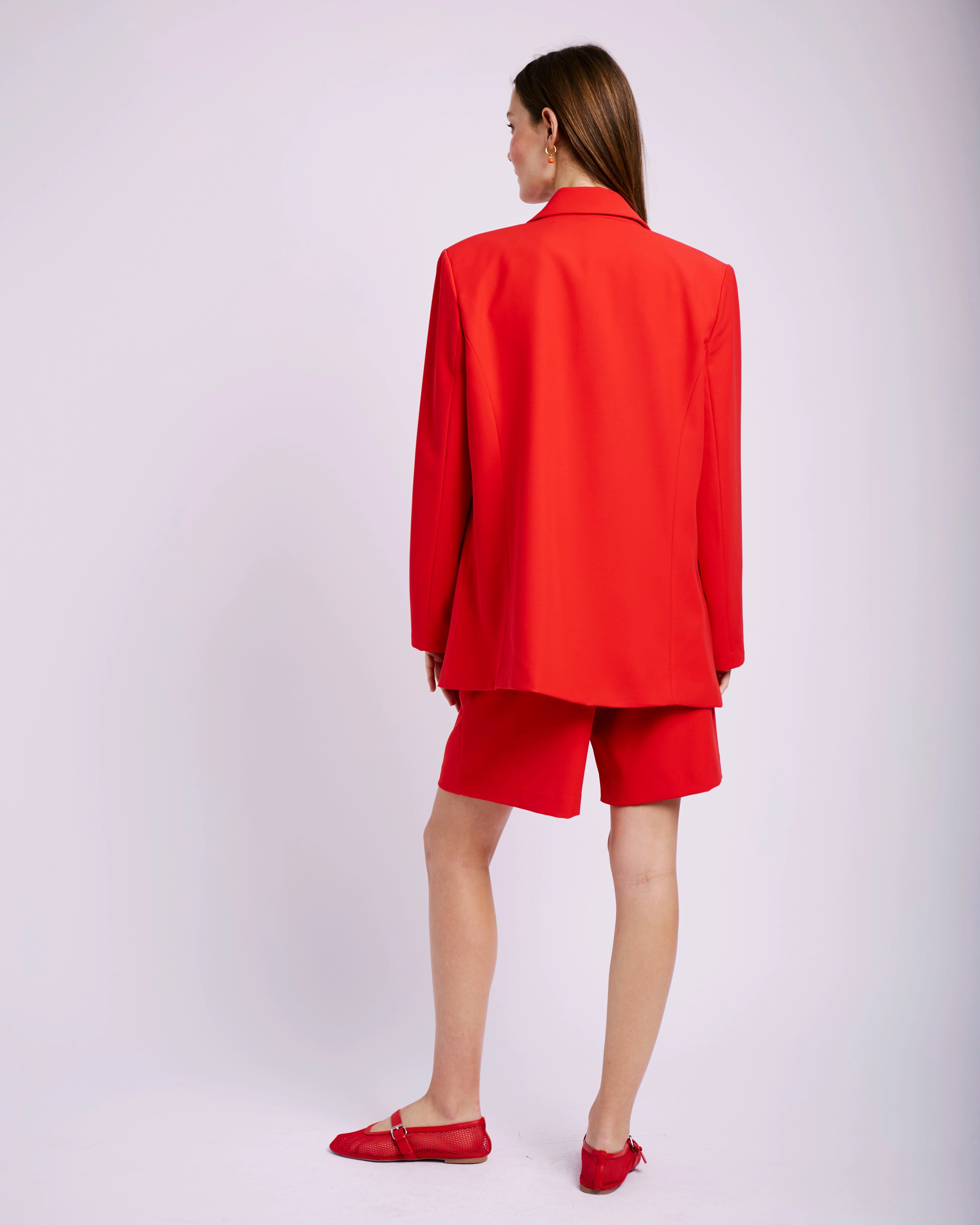 TearResistant Reinforcements Non Restrictive Mobility Tailored Lined Jacket in Red