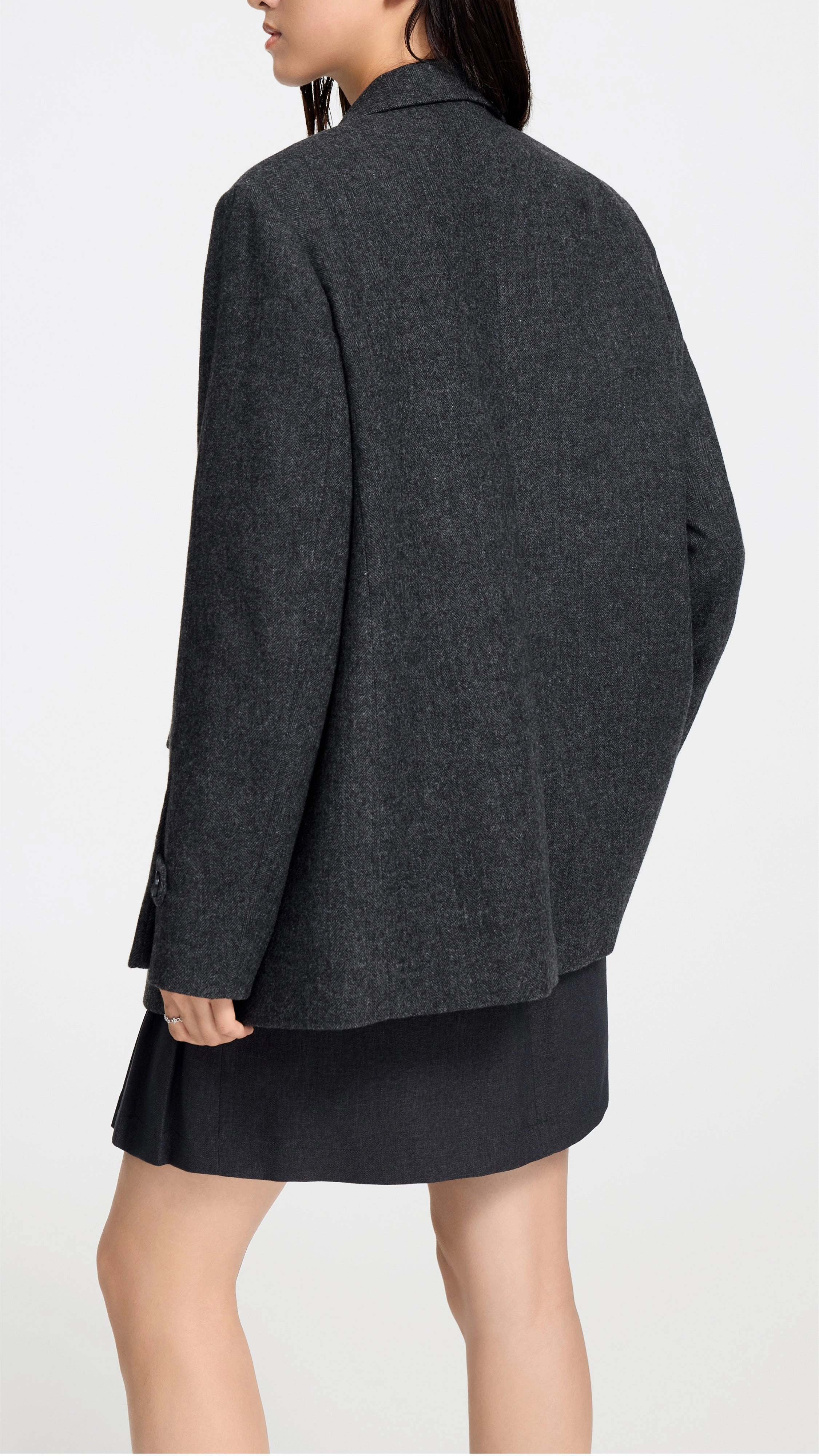 Matte Finish Herringbone Suit