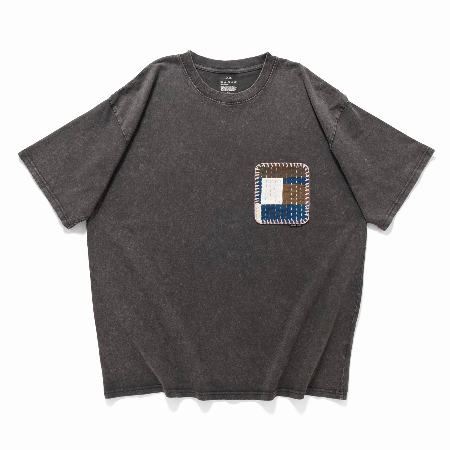Thermal regulation Indoor Comfort (ZT1691) Sashiko Boro Pocket Washed Tee