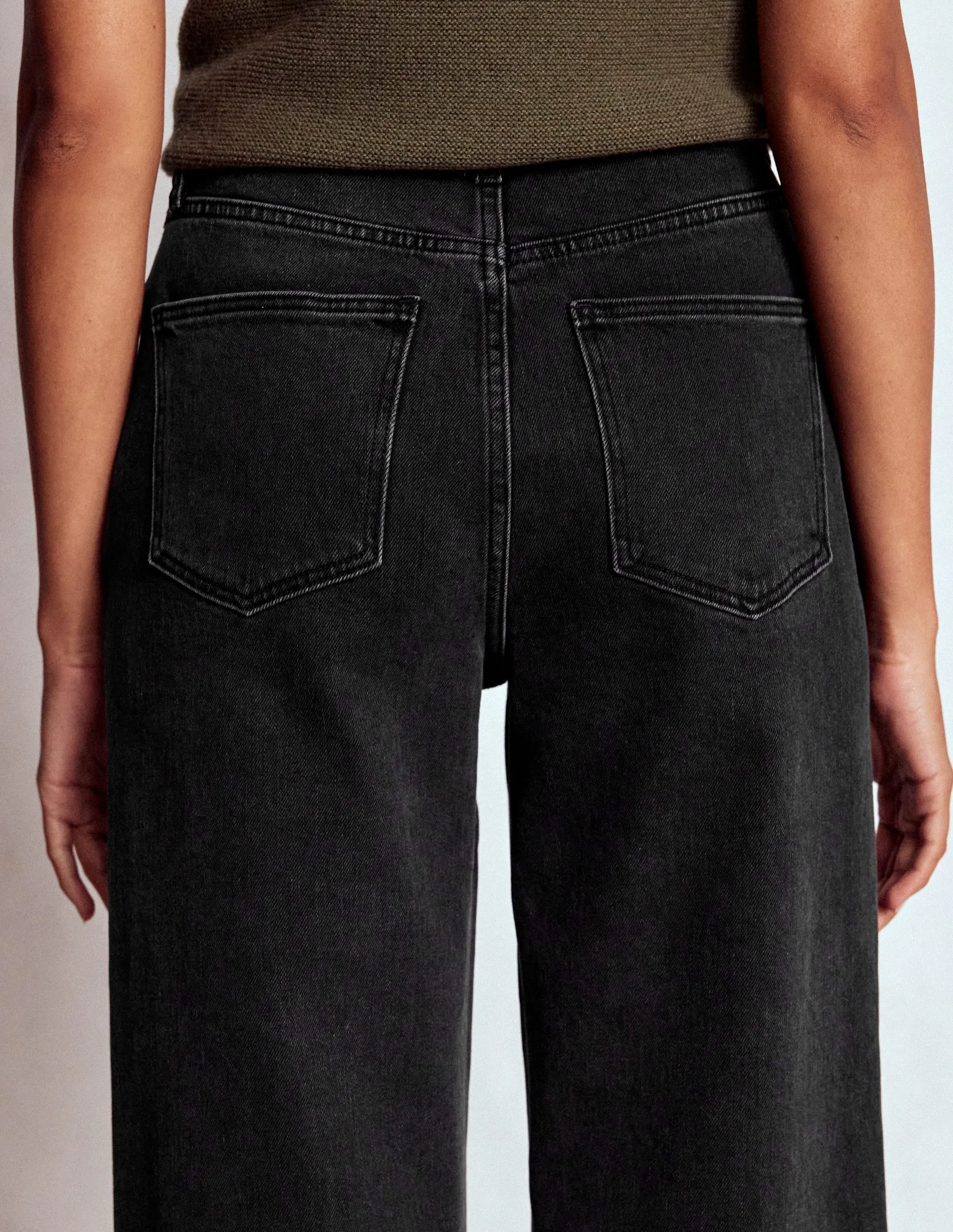 Mid Rise Stretch Jeans-Washed Black Active Design Wear