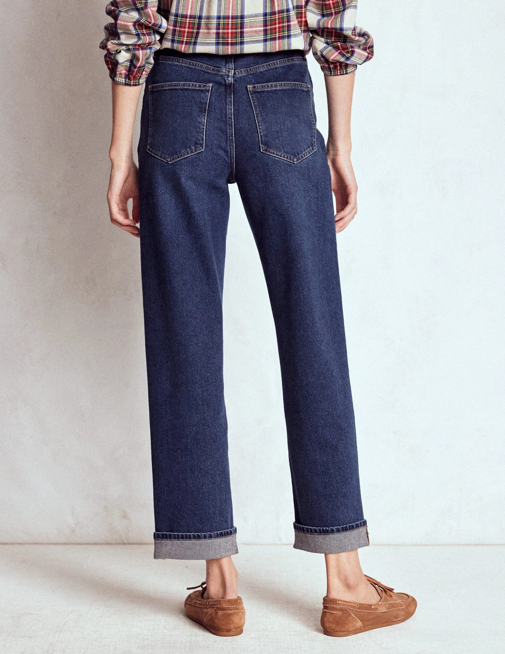 Mid Rise Stretch Jeans-Dark Vintage TearResistantMaterial