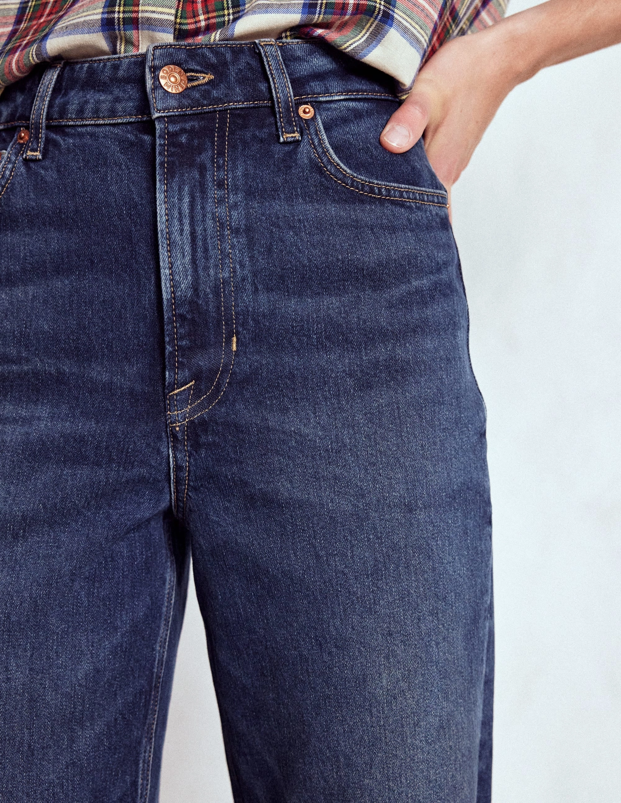 Mid Rise Stretch Jeans-Dark Vintage Weather Flex