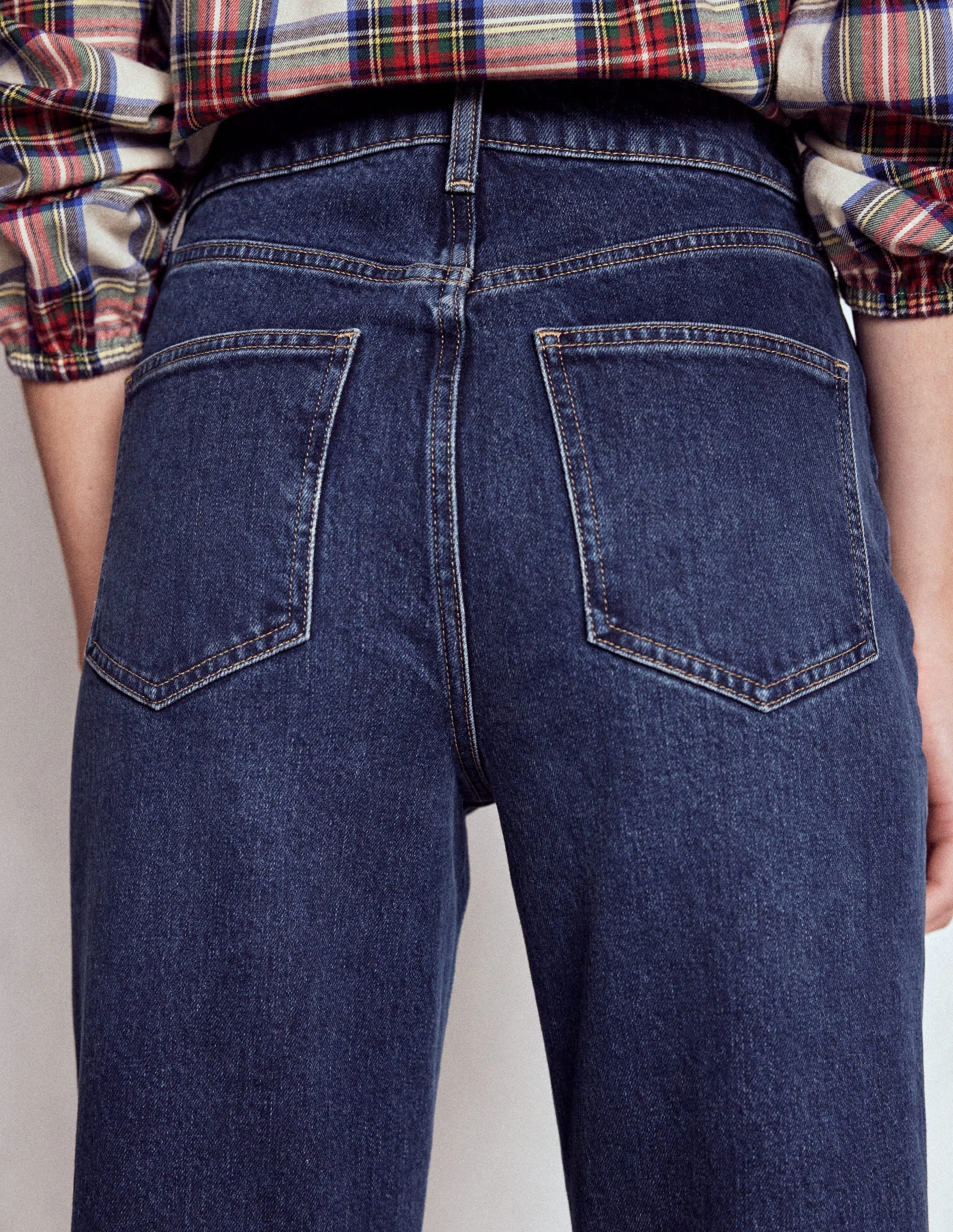 Mid Rise Stretch Jeans-Dark Vintage Smart Design No Ride Up Design