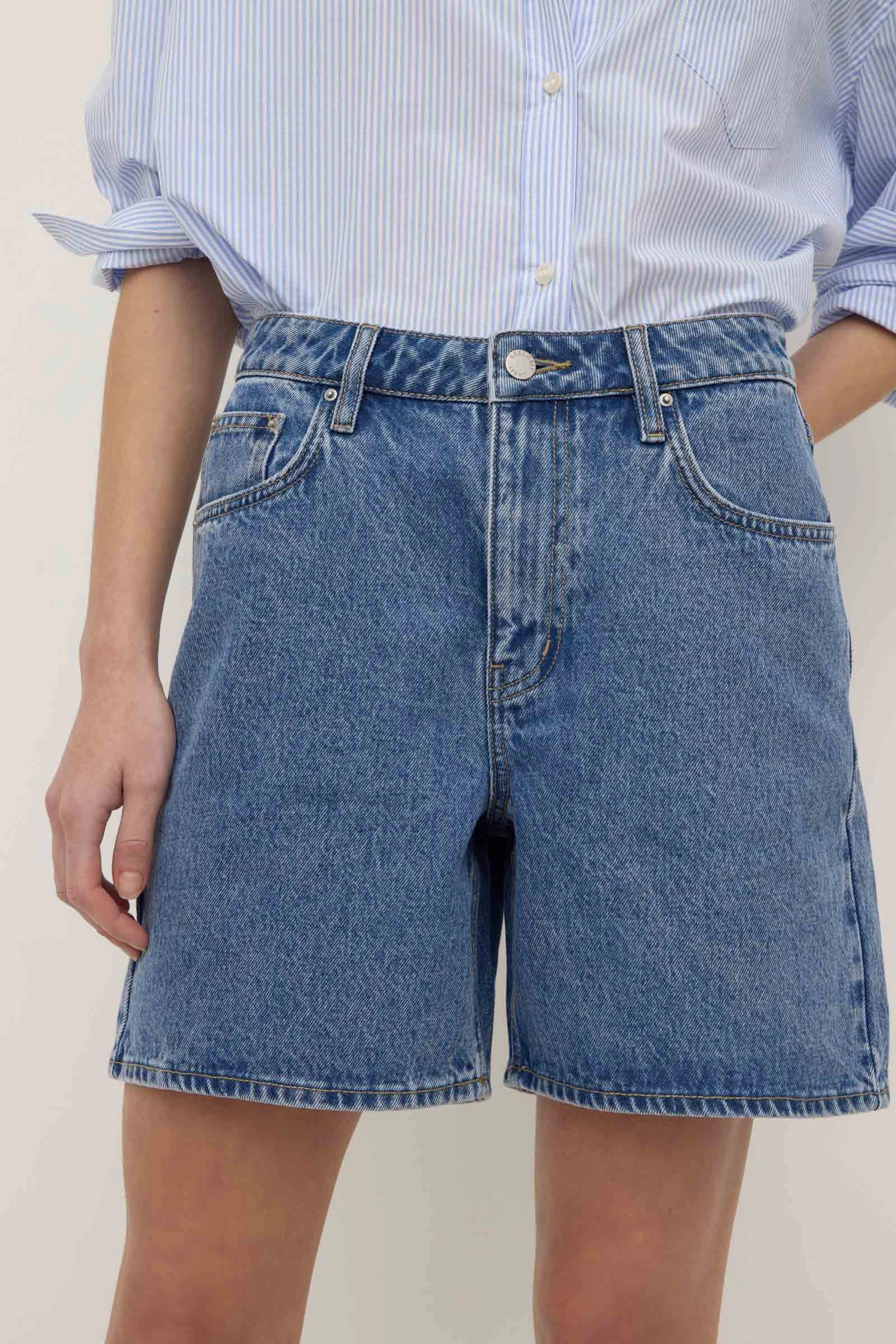 yoga clothes Mid Rise Vintage Denim Short