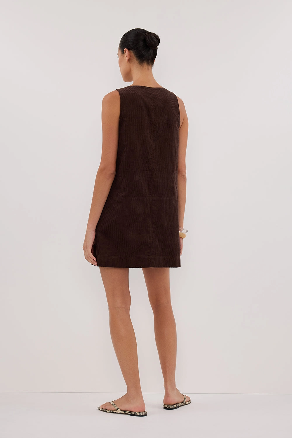 MILA CHOC COTTON CORDUROY MINI DRESS Flow Friendly