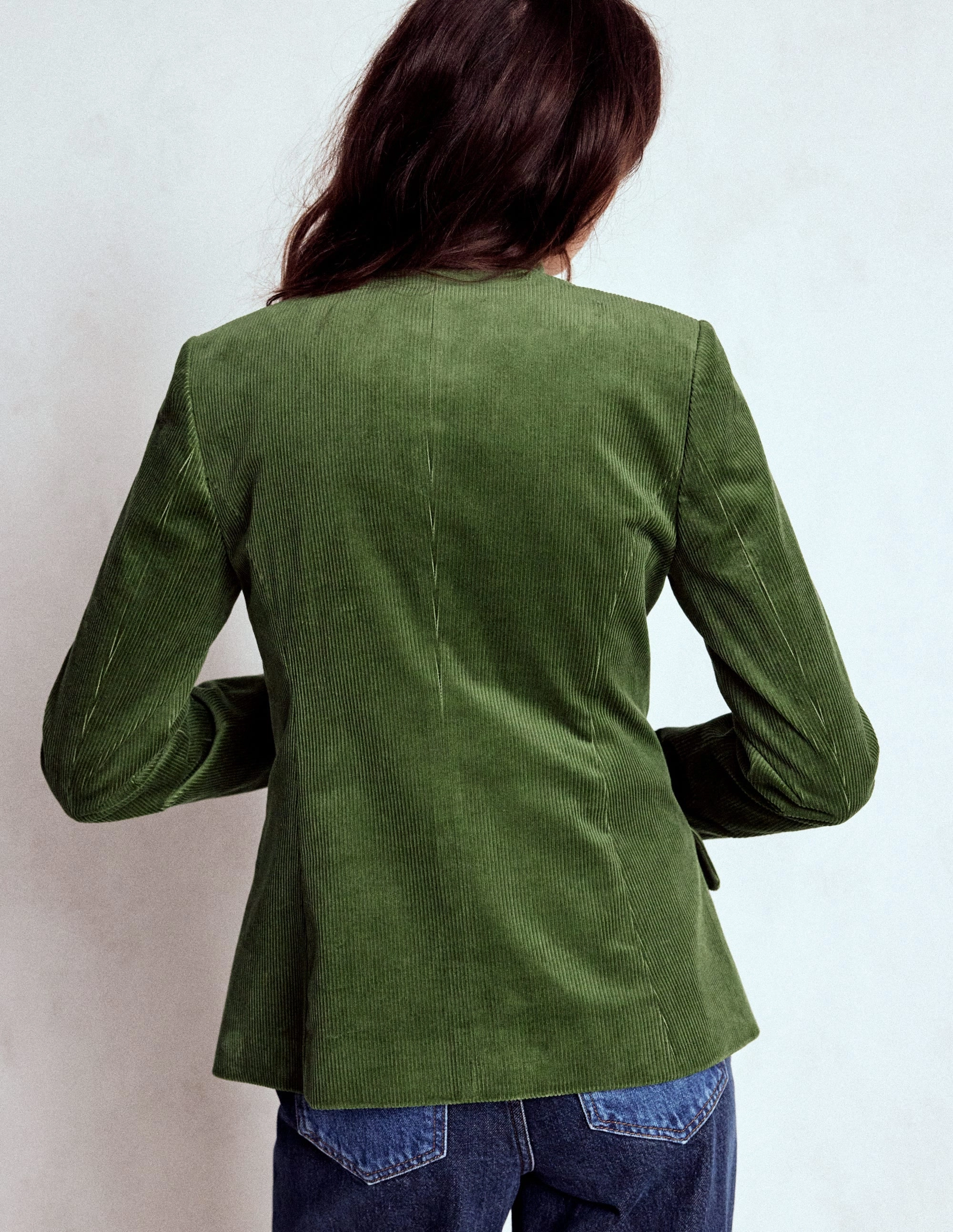 Fashion Trend Universal Fit Framework Military Cord Jacket-Fern