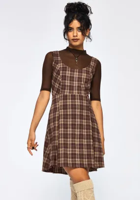 Fit Clean Effortless Style Milo Check Pinafore Mini Dress