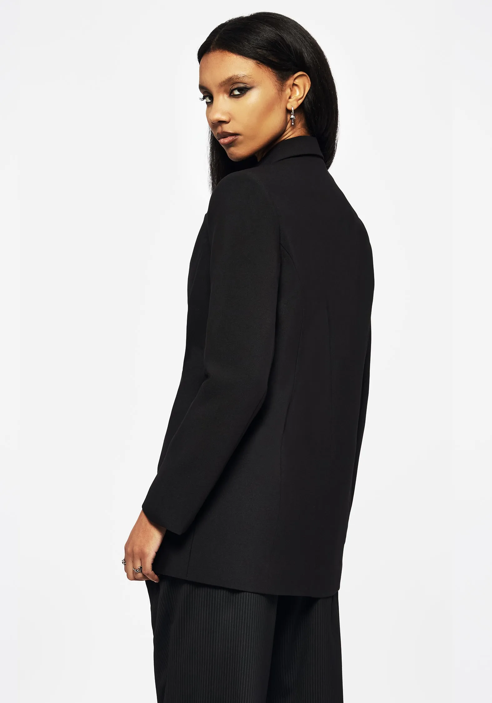 Funnelweb Embroidered Relaxed Blazer Hidden Zipper