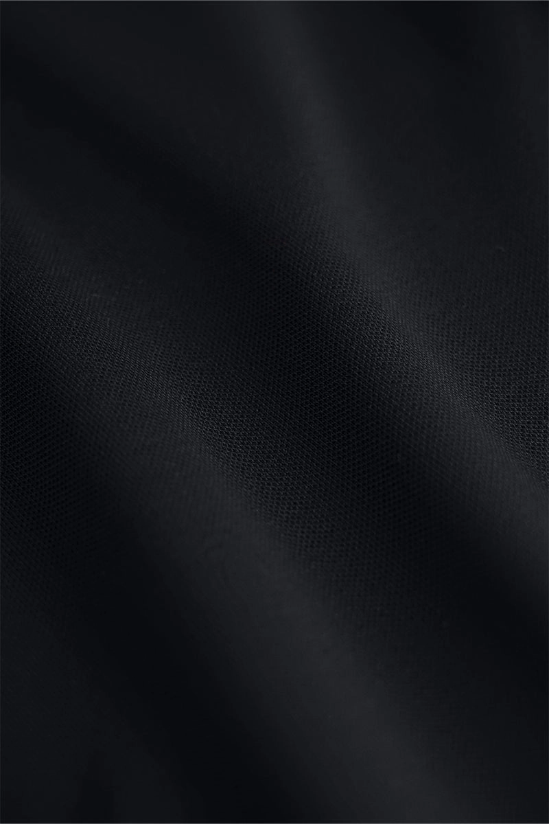 VISDRY? 3-Button Pique Polo | Black BKFD01 Relaxed Layering
