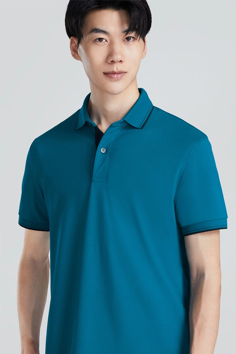 VISDRY? Pique Tipped Polo | Teal TQE060 Flexible Layer