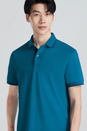 VISDRY? Pique Tipped Polo | Teal TQE060 Flexible Layer