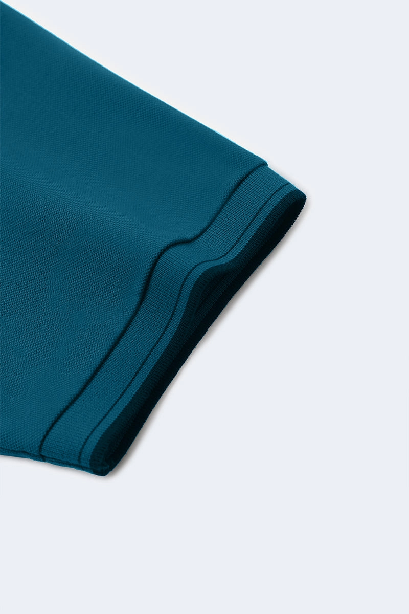 VISDRY? Pique Tipped Polo | Teal TQE060 Comfy Fit