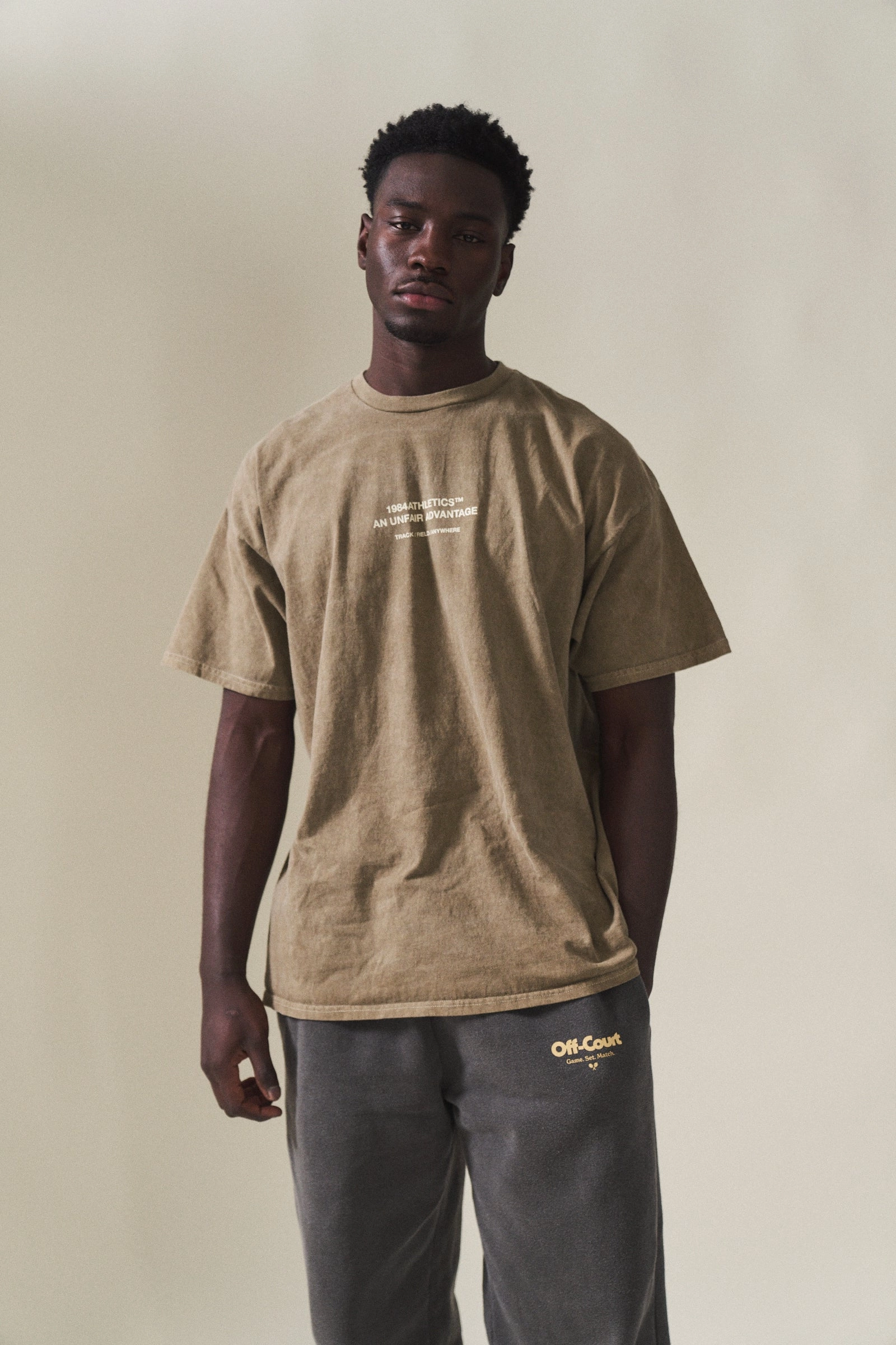Bright Color Vice 84 'Athletics' Vintage Washed Tee - Army Green