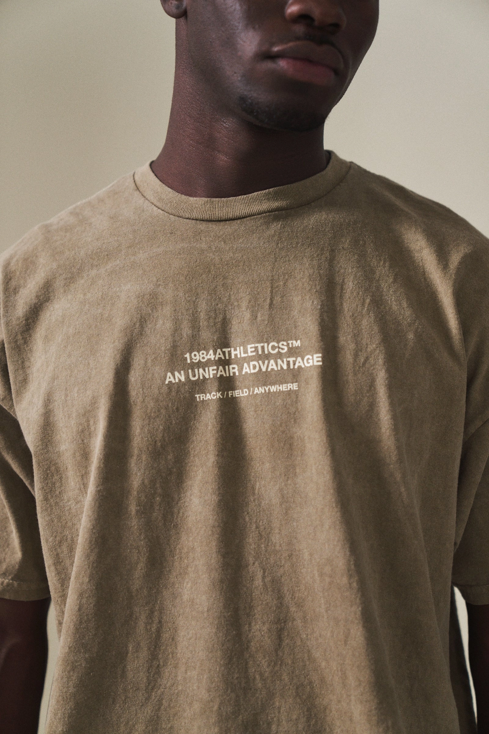 Vice 84 'Athletics' Vintage Washed Tee - Army Green Simple Look