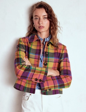 Knightsbridge Wool Jacket-Multi Check Travel Layer