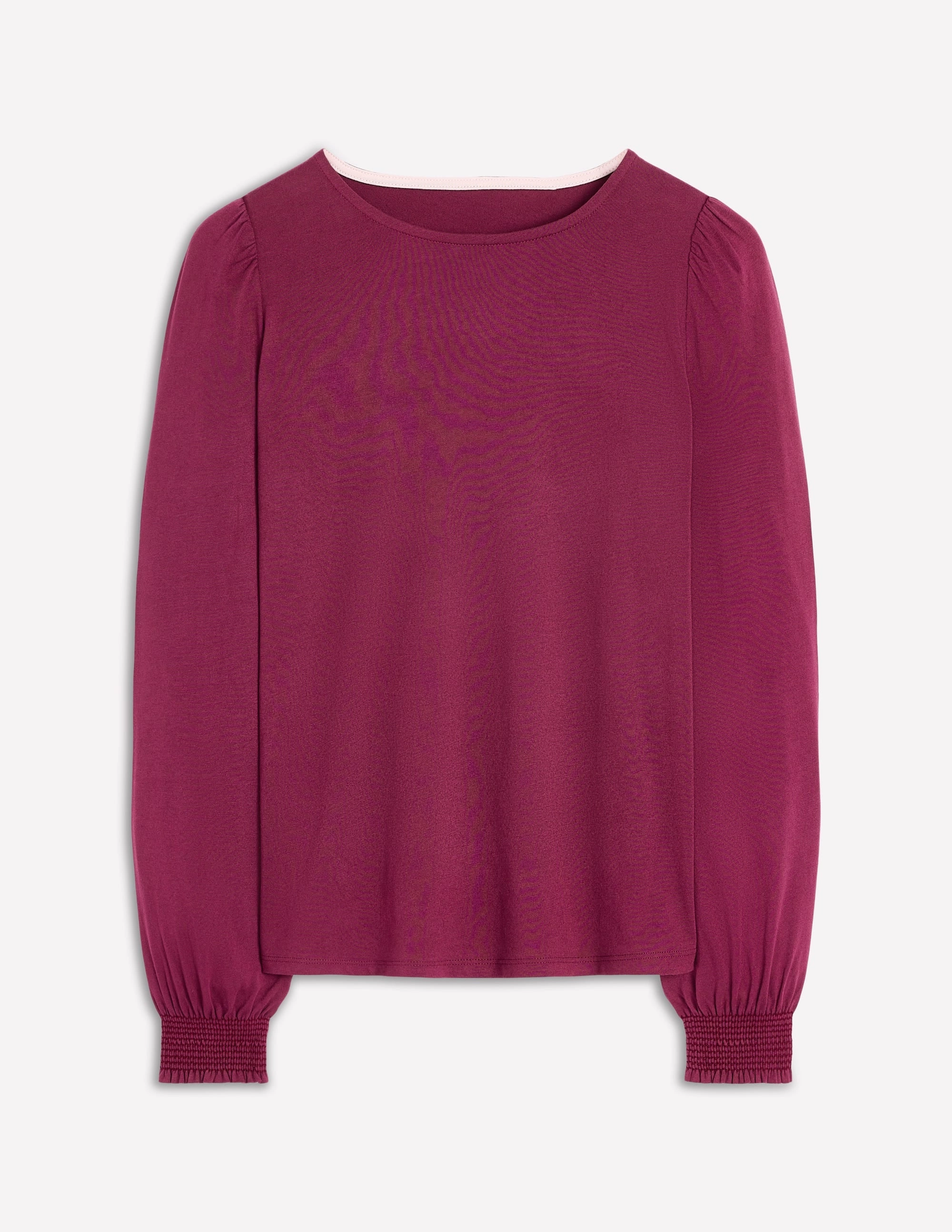 Soft Touch Texture TearResistant Blends Minimalist Design Aesthetic Smocked Cuff Supersoft Top-Deep Wisteria