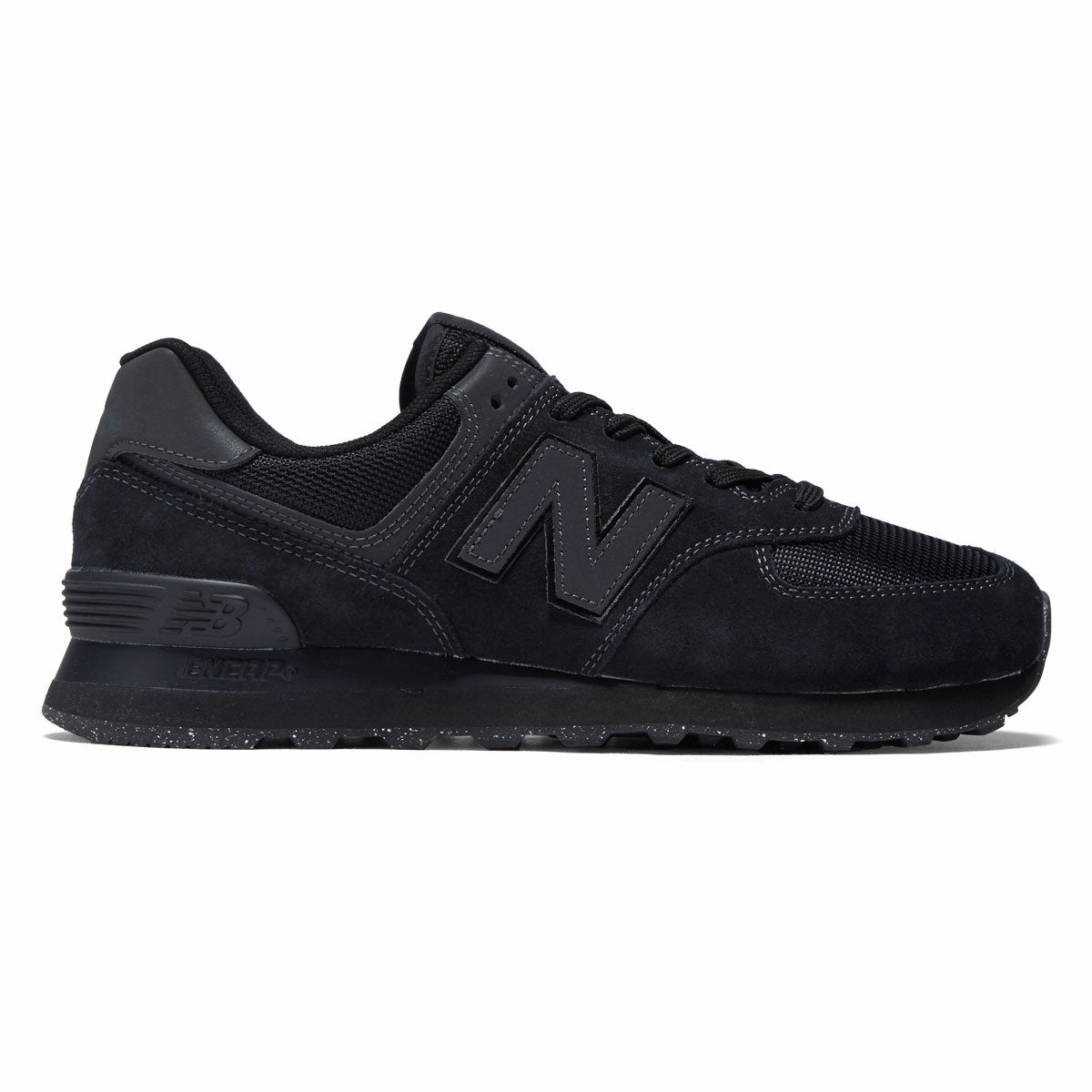 Waffle Outsole Seamless Upper Fabric New Balance 574 Core Shoes - Black/Black