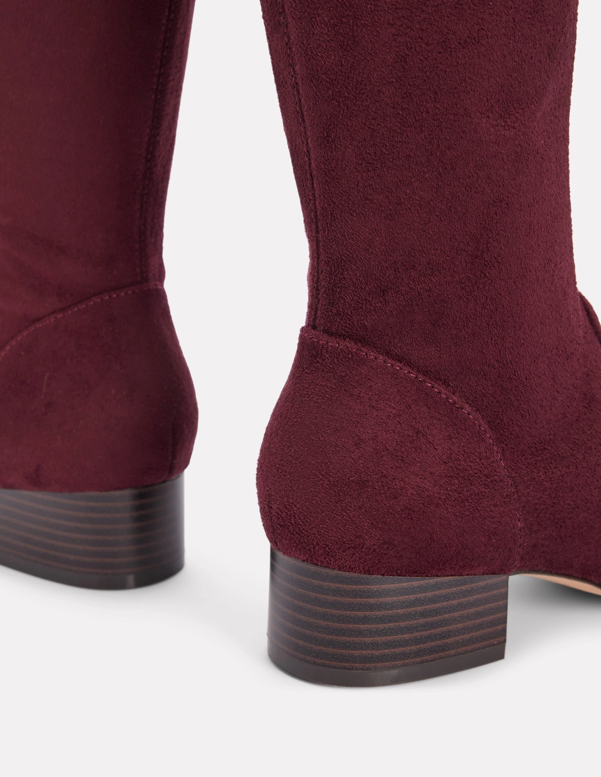 Flat Stretch Knee Boots-Chestnut Slip Resistant Urban Commute