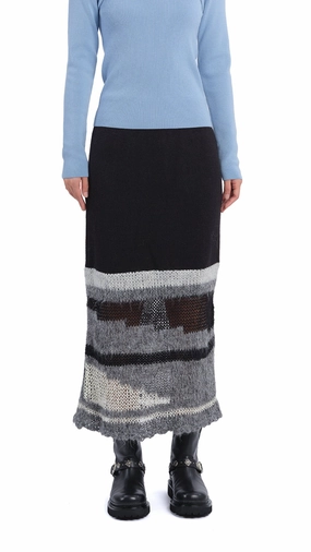 Mix Yarn Knit Skirt Chill Vibe