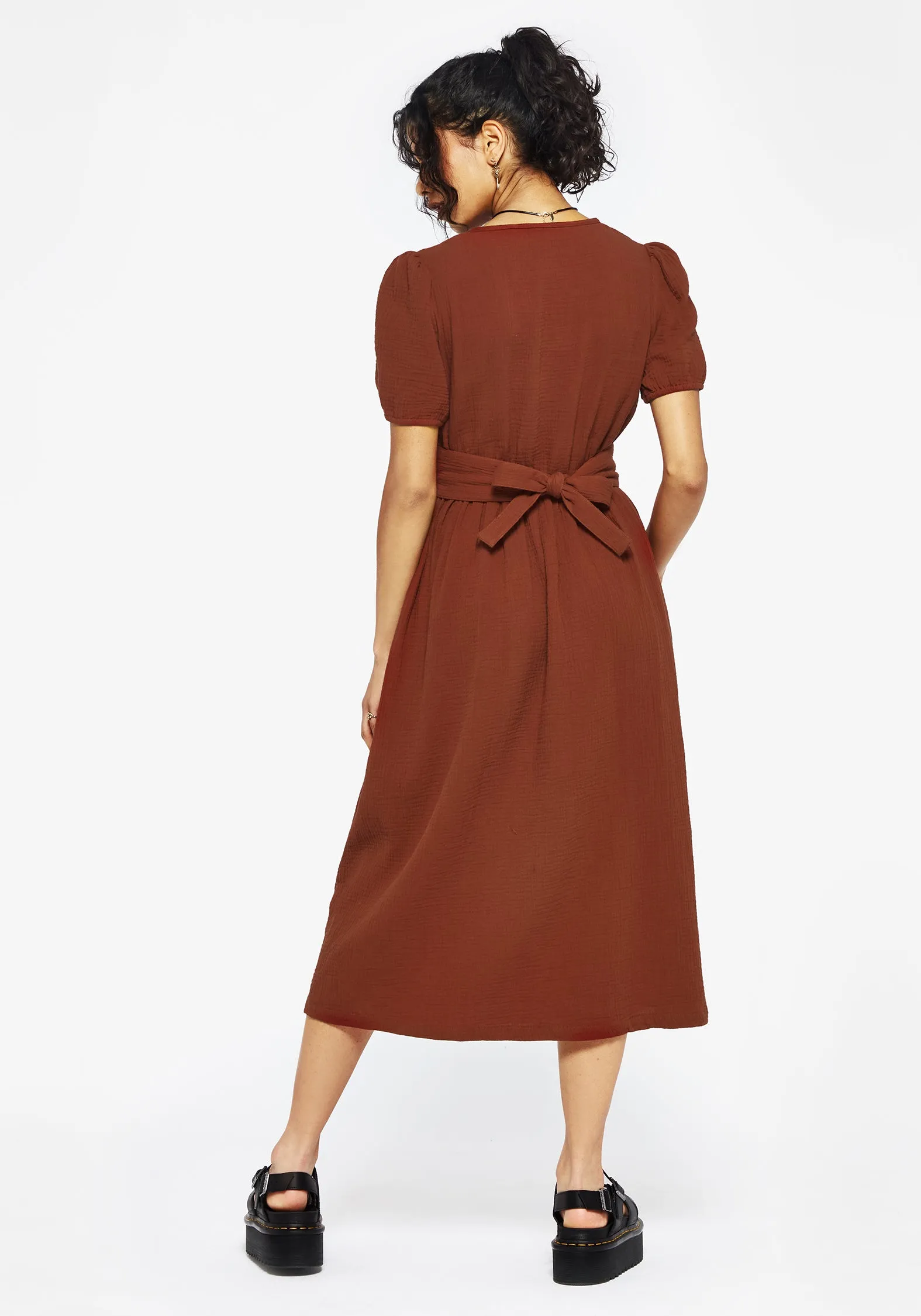 Tiana Cotton Applique Trim Midi Dress Weekend Look