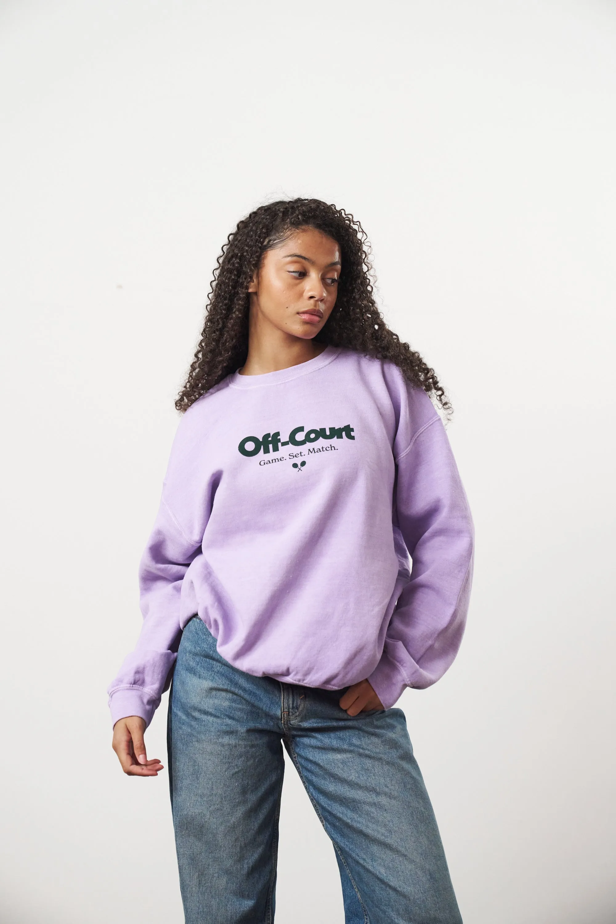 Soft and Cozy Knit Vice 84 'Off-Court GSM' Vintage Washed Sweater - Orchid