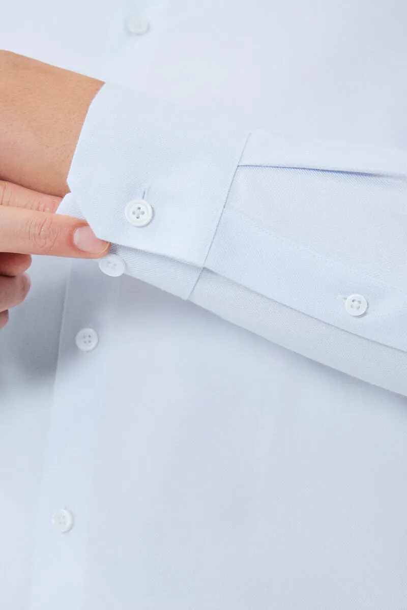 Comfort First Fit Supreme Cotton Dobby Twill Dress Shirt  | Light Blue 7643NZ
