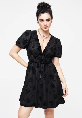 Summer Staple Basic Warm Giselle Floral Puff Sleeve Mini Dress