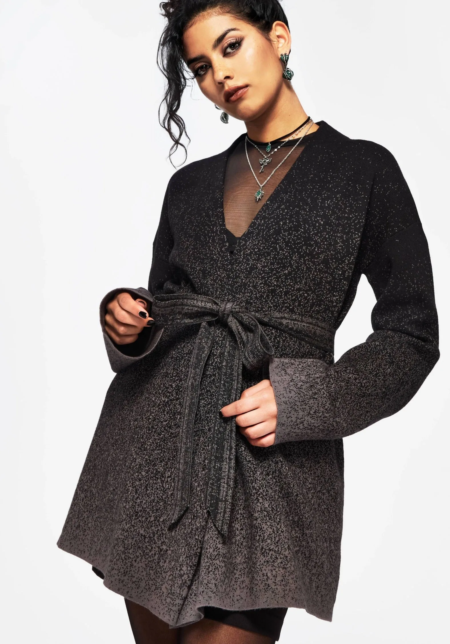 Solid Color Baby shower gift Nightjar Ombre Tie Wrap Cardigan