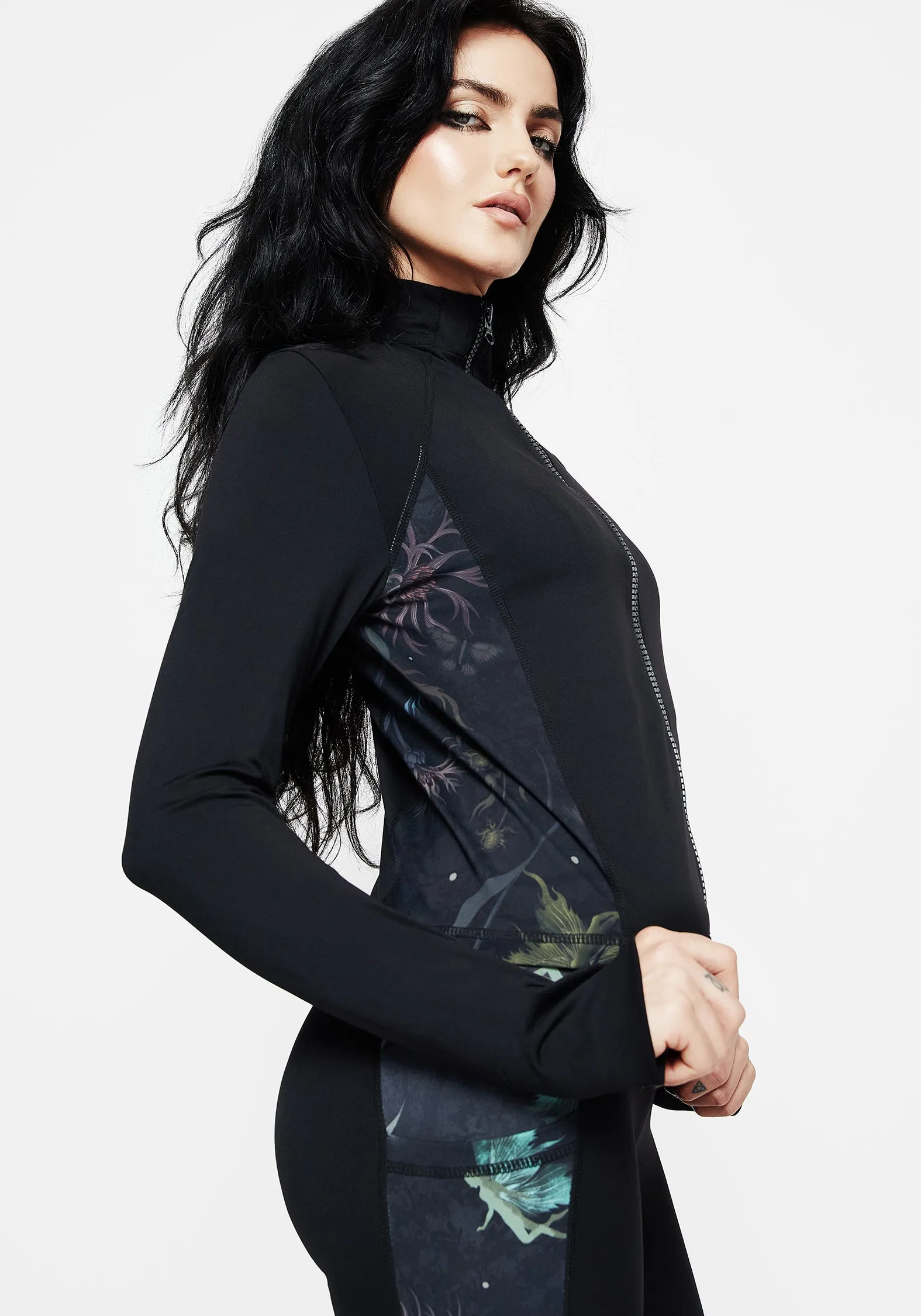 Rosanella Floral Fairy Print Athleisure Sports Jacket Date
