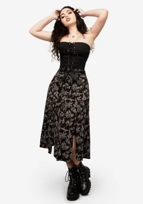 POISONOUS PLANT SPLIT MIDI SKIRT Slow Fashion