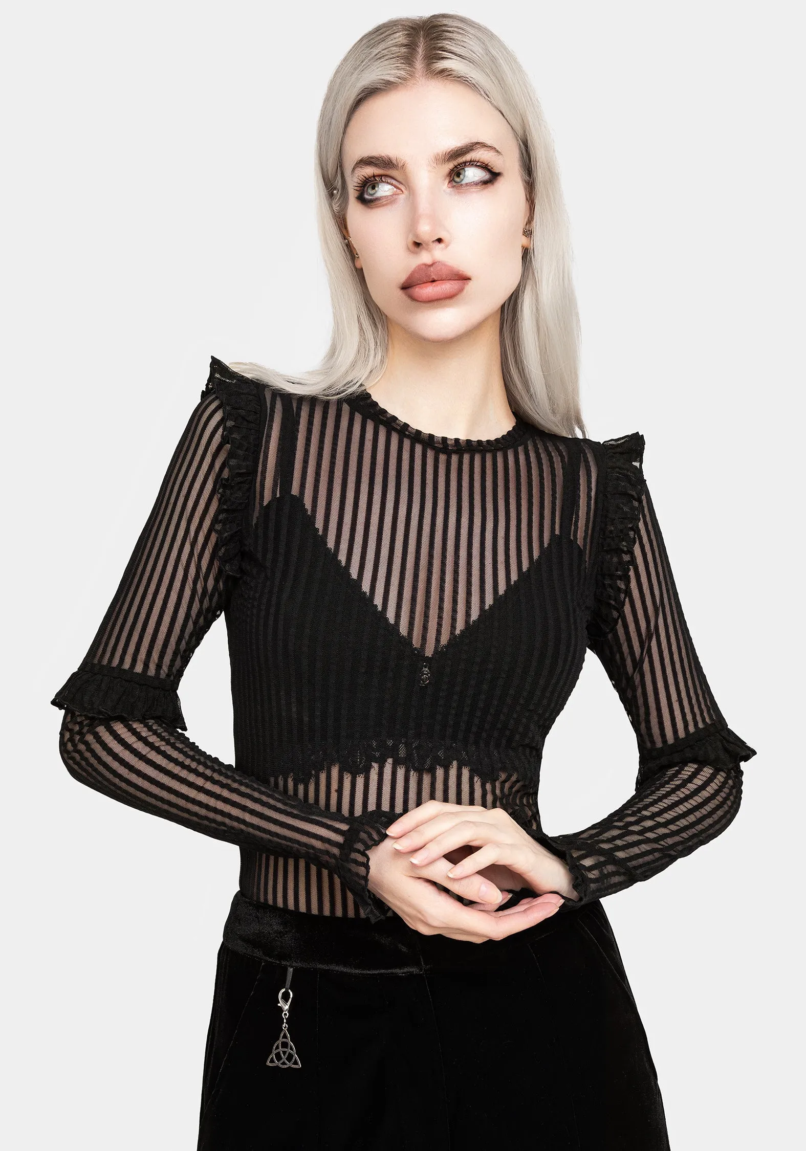 UV resistant Mourning Ruffle Top