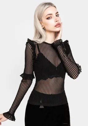 Chiffon Lightweight Yarn Composition Mourning Ruffle Top