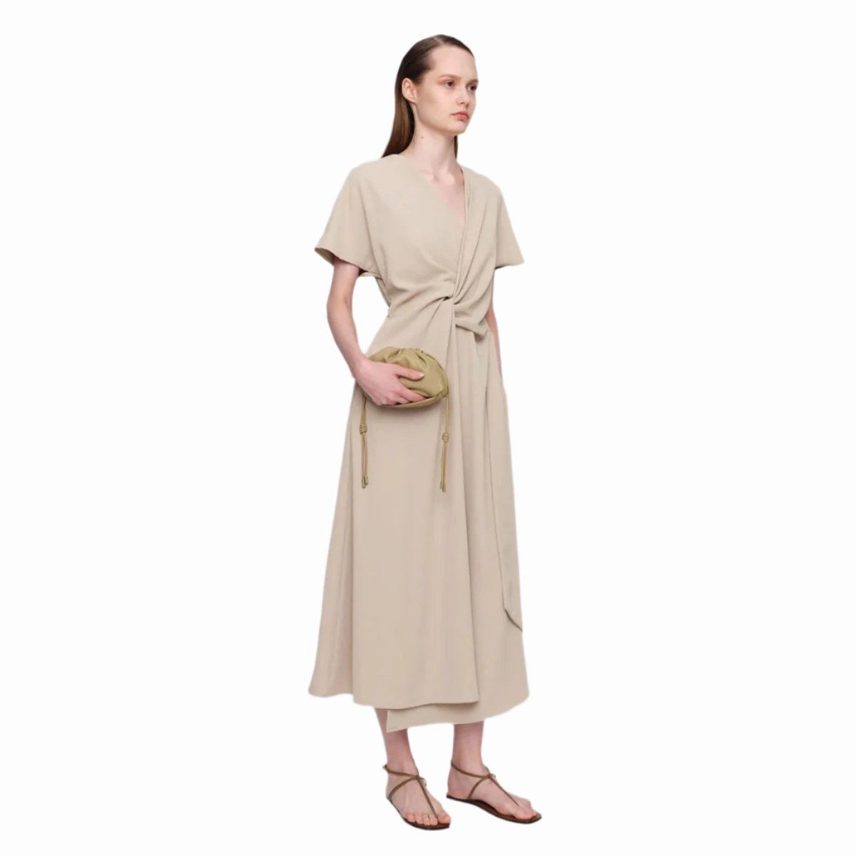 Sand Andriya Tri Acetate Dress Dainty Finish Silk Air